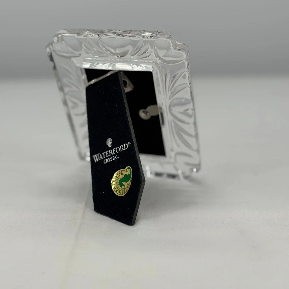 Waterford Crystal Small Picture Frame 2x3 Clear Cut Glass Scalloped Edge